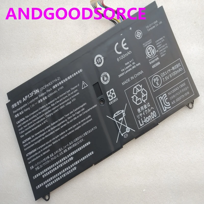 Новые оригинальные AP13F3N Аккумулятор для ноутбука Acer Aspire S7-392-9890 6411 9460 9439 S7-391-6822 13 3