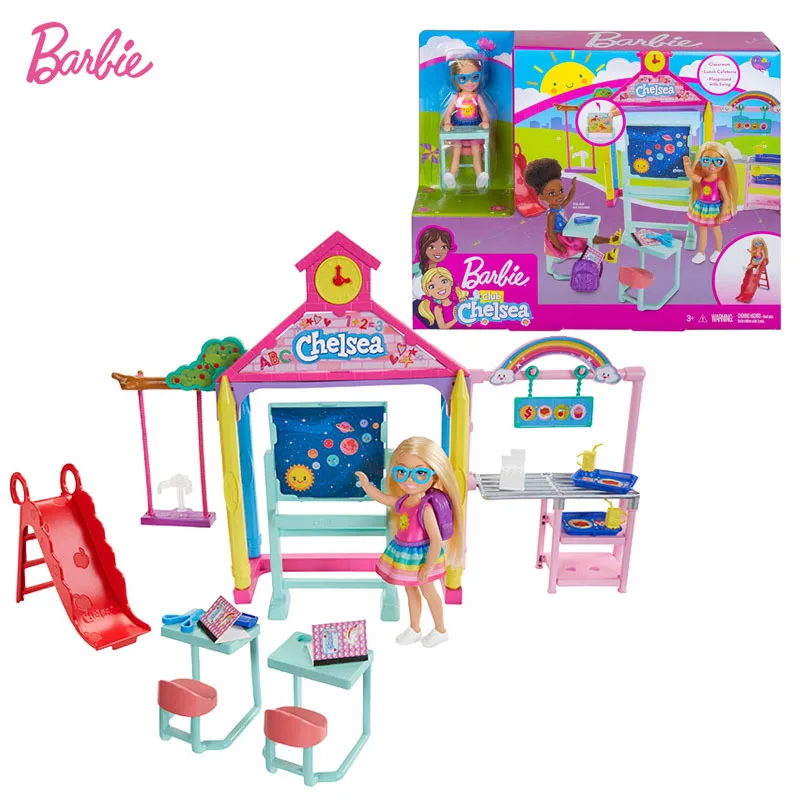 

Barbie Club Chelsea Doll and School Playset with 6 inch Blonde and Accessories Play House Toy for Girl Gift GHV80