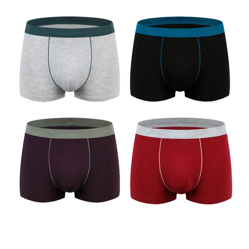 H 4PCS 9XL, большие размеры, мужское нижнее белье, мужские боксеры, много, одноцветные трусы, шорты, мужские хлопковые трусы, дышащие, интимные мужские боксеры, 4 шт - Цвет: H 4PCS