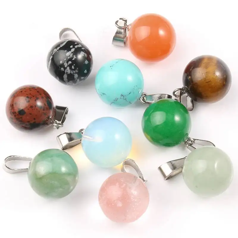 10 шт. 14 мм Натуральный камень подвески шар подвеска белые с украшением в виде