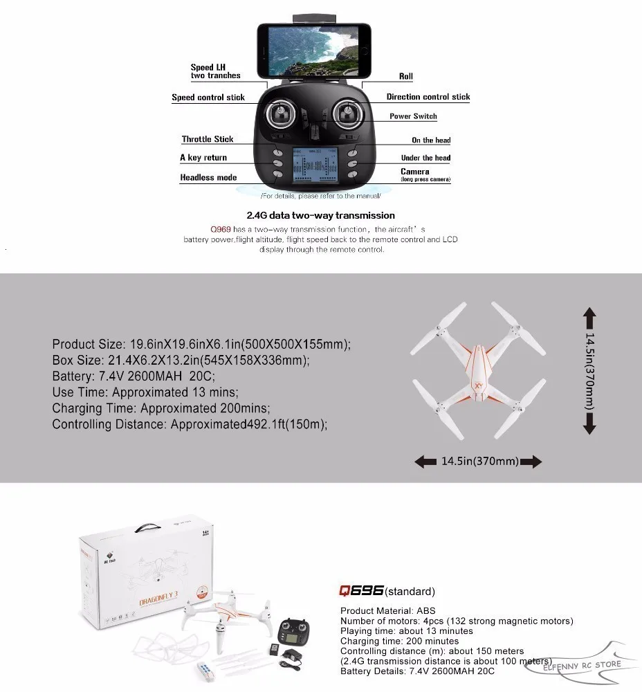 WLtoys Q696-A Q696 5,8G FPV 1080P Камера 2 карданный стабилизатор для воздуха Пресс удержания высоты RC Quadcopter Q969-E ZLRC