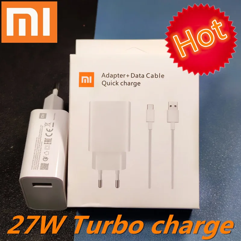 Оригинальное зарядное устройство XIAOMI 27 Вт QC4.0 адаптер быстрой зарядки кабель