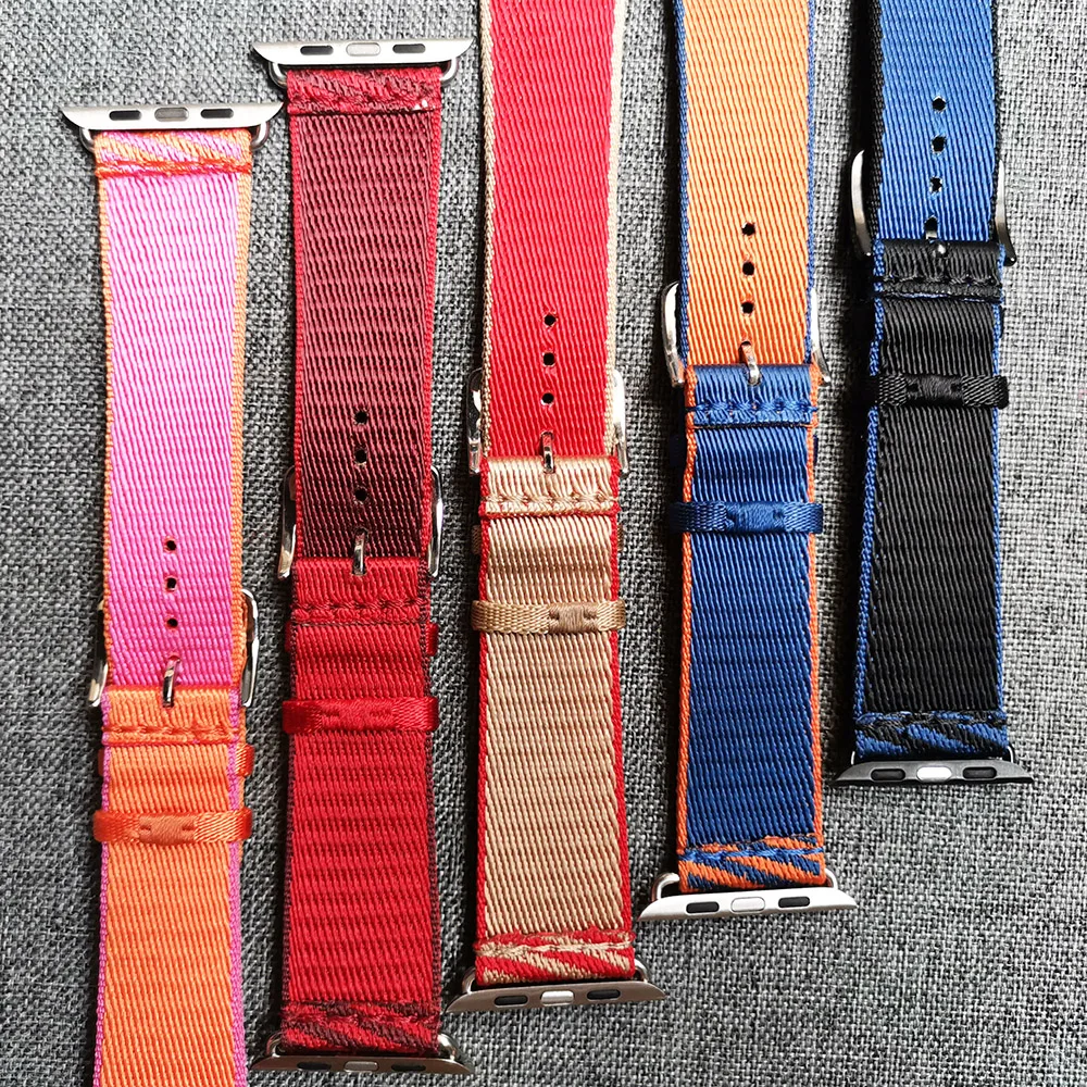 Nylon Braid Jumping Single Tour Watch Strap for Apple Watch 3 4 5 6 SE 7 8 38/40mm 41mm 42/44mm 45mm 49mm Watch Band for iWatch