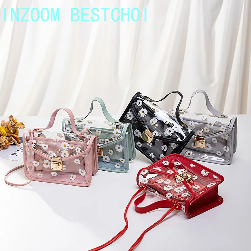 

Korean version of the printed one-shoulder jelly small square bag multi-functional versatile fashion lady messenger bags
