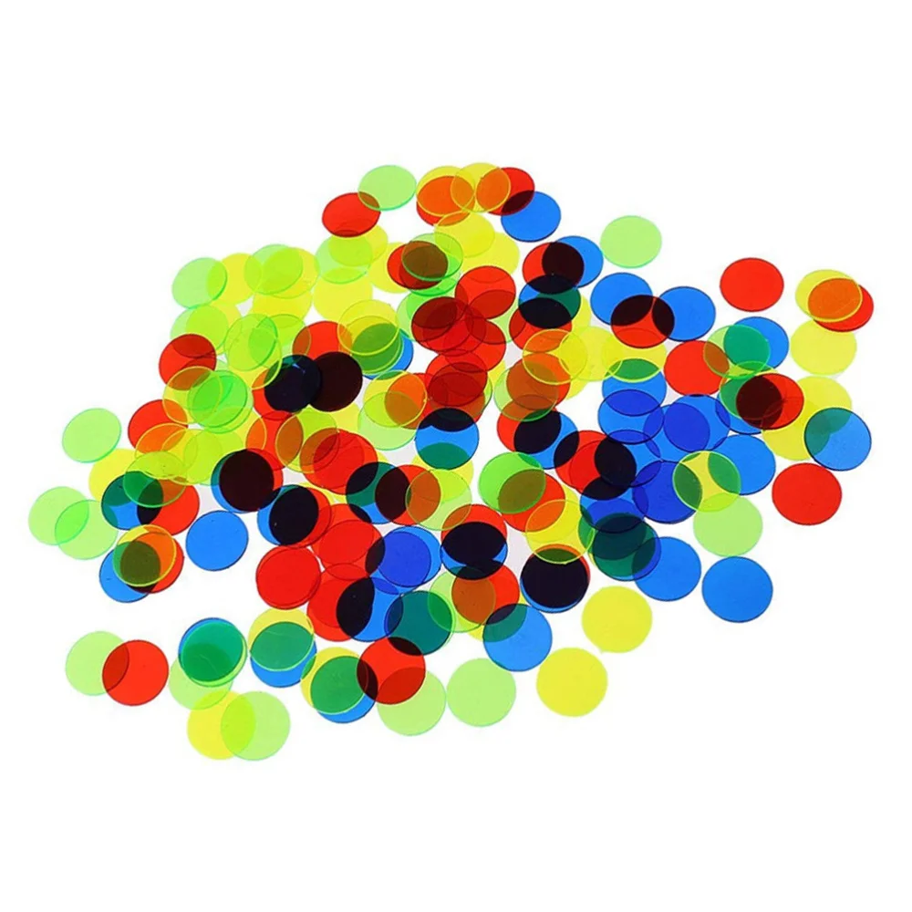 

200Pcs 15mm Count Bingo Chips Bingo Game Cards Bingo Markers for Carnival Bingo Games(Random Color)