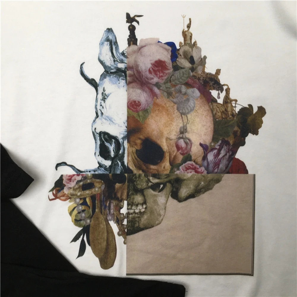 Мужская футболка с коротким рукавом marcelo barrett светящаяся ботаническим черепом