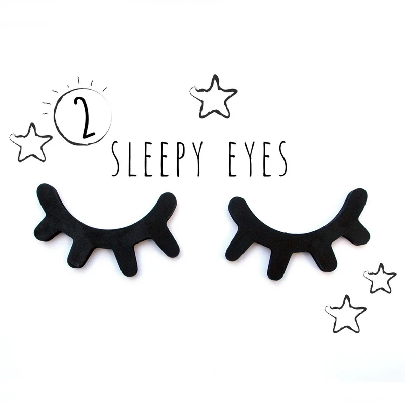 1 пара деревянные 3D наклейки на стену с ресничками для детской комнаты Настенный