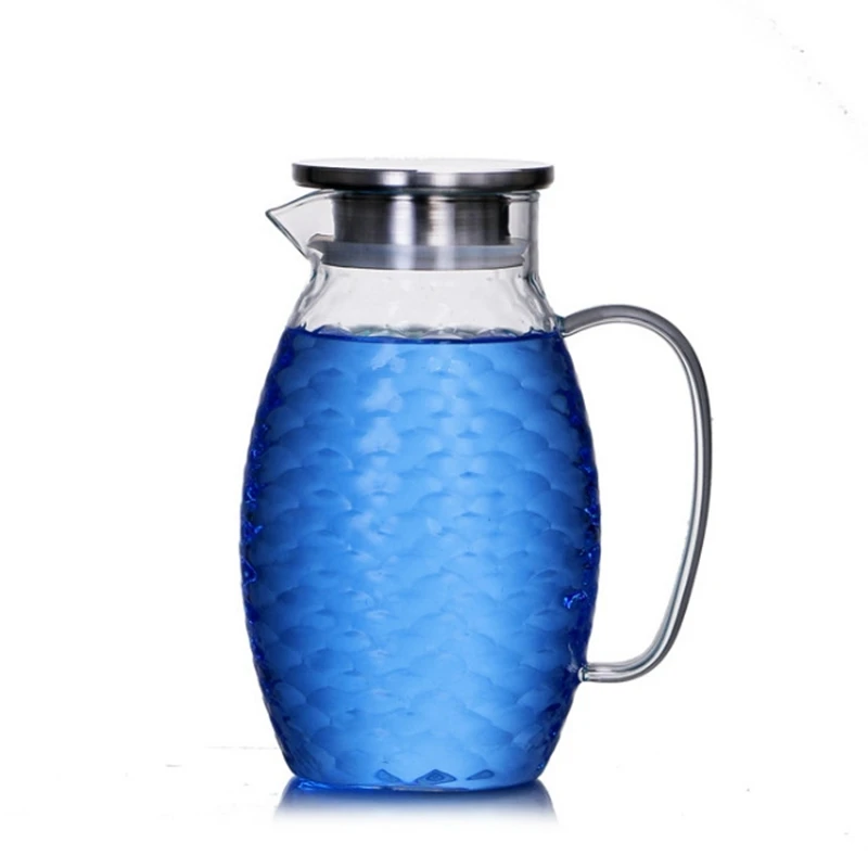 1.5L/2L рыбья чешуя форма стеклянный набор водяного кувшина ча чай горшок кувшин шампанское коктейль кувшин и чашка лимонад фруктовый сок посуда для напитков
