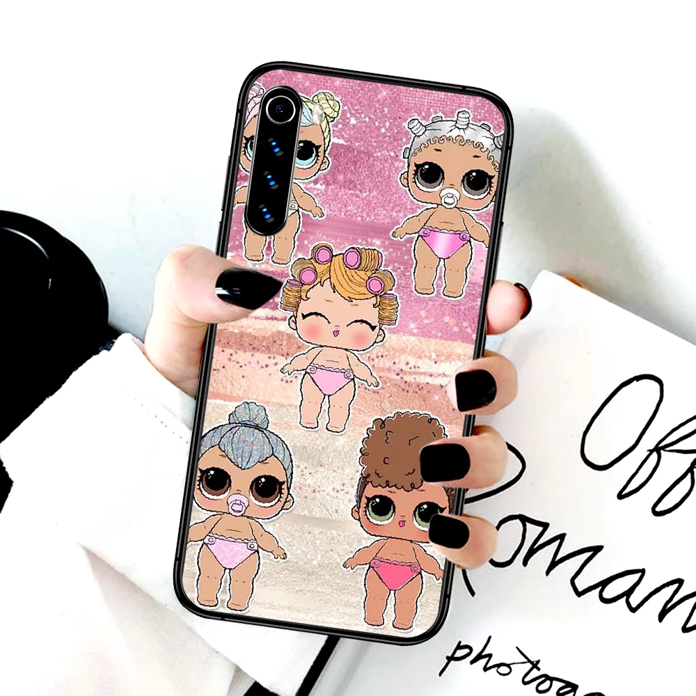 

Cartoon LOL Cute Doll Phone Case For Xiaomi Redmi Note 7 8 8T 9 9S 4X 7 7A 9A K30 Pro Ultra black Prime Luxury Hoesjes Soft