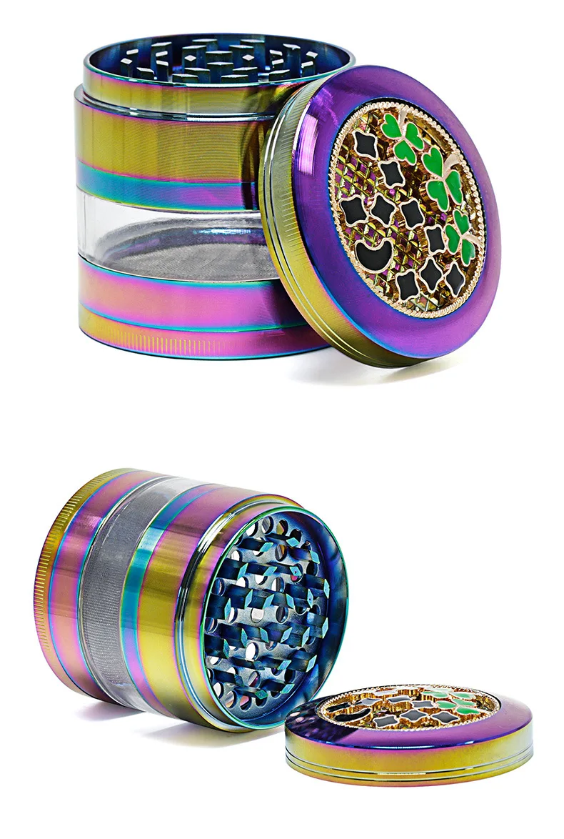 Механическая блокировка 63 мм 4-секционный измельчитель для специй с выпуклая