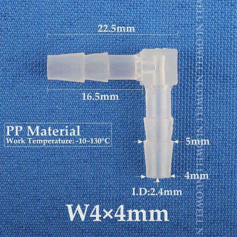 Соединители коленчатые из полипропилена для пищевых продуктов, 200 шт., 4-20 мм, 5-трубка для цистерны шт.