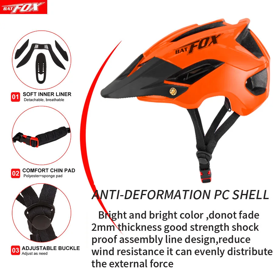 BATFOX велосипедный шлем MTB дорожный Женский Мужской интегрально литый сверхлегкий