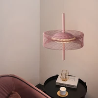2021 new macaron iron net pendant lamp for living dining room restaurant colorful eye protection led dimmable indoor lighting