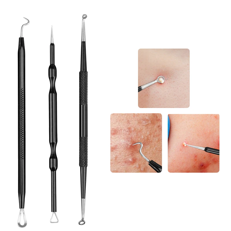 5 шт./компл. набор инструментов для ухода за кожей лица с иглой от прыщей