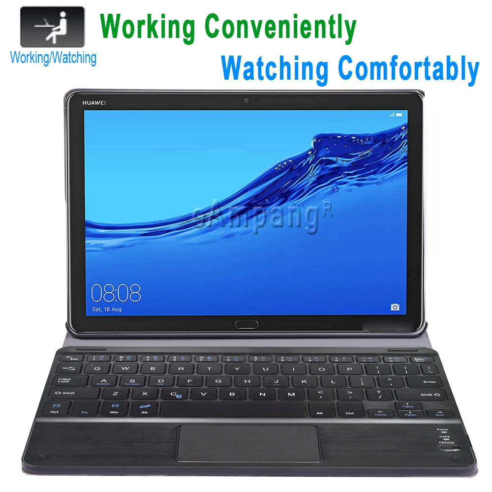 touchpad keyboard case for huawei mediapad m5 t5 10 1 m6 10 8 lite matepad pro 10 8 10 4 t 10s t10s case trackpad keyboard cover free global shipping