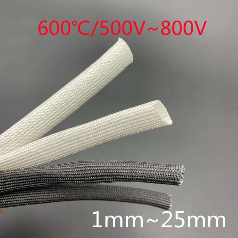 

5/10M Fiberglass Tube 1mm ~ 30mm HTG Cable Sleeve Soft Chemical Fiber Glass Wire Wrap Protector Insulation High Temperature Pipe