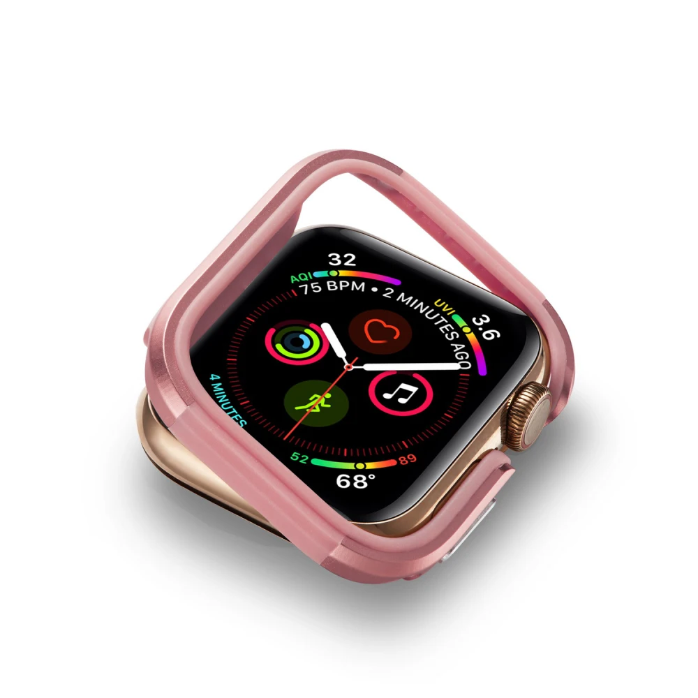 Силиконовый+ металлический чехол из алюминиевого сплава для Apple Watch 4, 5, 40 мм, 44 мм, защитный бампер для iWatch 5, 4, 40, 44 мм, корпус