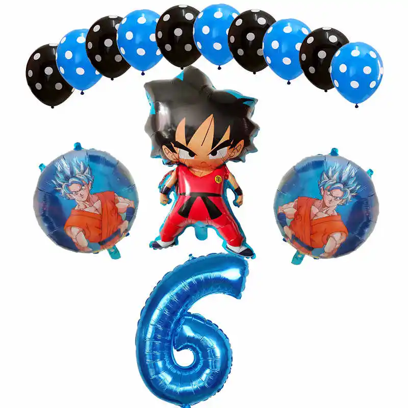 14 шт./компл. с мультяшными принтами, 7 Dragon Ball шар вуконг» Фольга шар шара с цифрой День рождения украшения Гоку для мальчиков детские игрушки расходные материалы