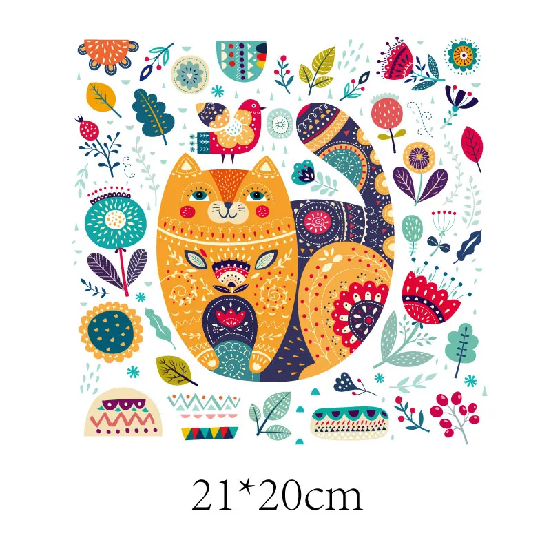 Термоклейкие нашивки с изображением милого кота цветов термоклейкие наклейки на