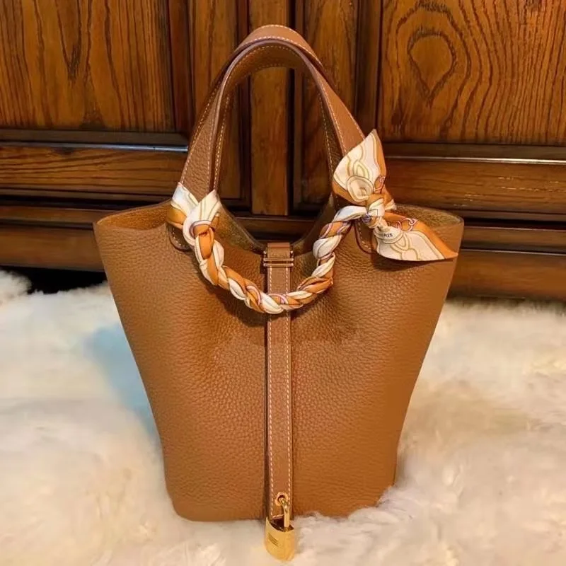 

Fashion Brand Design Women Bag Luxury Genuine Cow Leather Bucket Bag Shoulder Bags Casual Lady Handbags