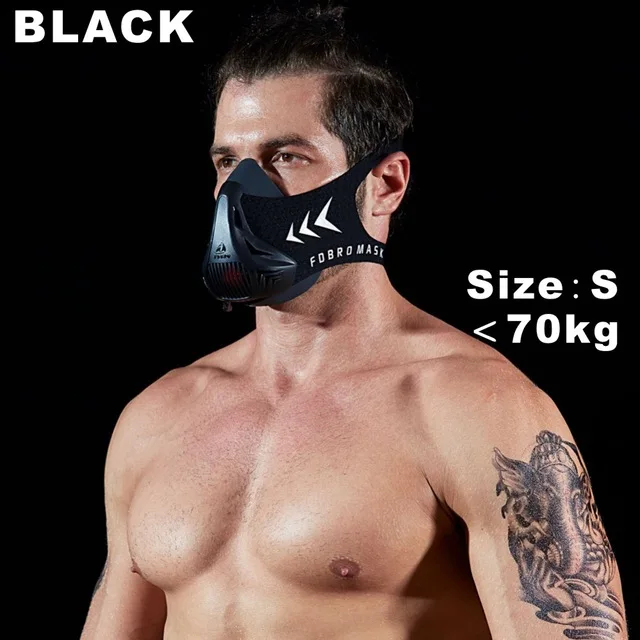 Black S FDBRO Спортивная маска, тренировочная Спортивная маска 3,0 маска для бега для фитнеса, тренажерного зала, тренировки, сопротивление поднятию, кардио, выносливость, дыхание - Цвет: Black S