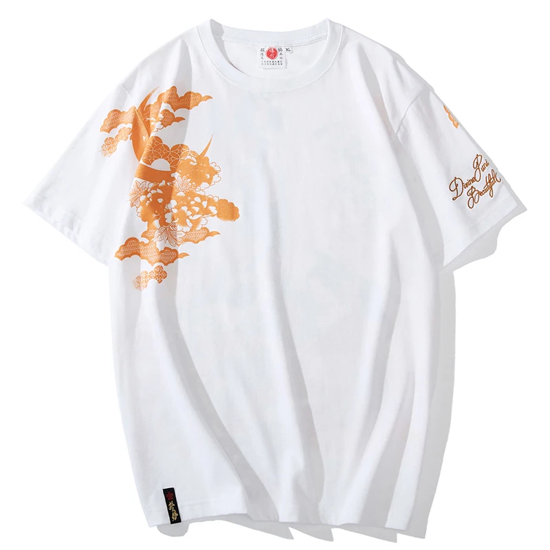 Мужская футболка в стиле хип-хоп уличная китайском с принтом Hanfu Harajuku летняя