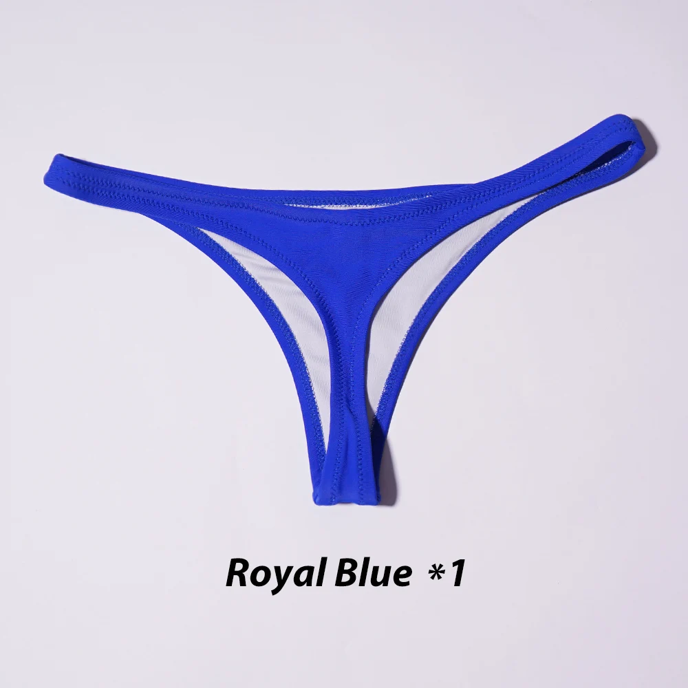 Royal Blue Распродажа Lunamy сексуальные купальники, бикини Для женщин дна однотонный Цвет бикини Трусы-стринги бразильские купальные трусики - Цвет: Royal Blue