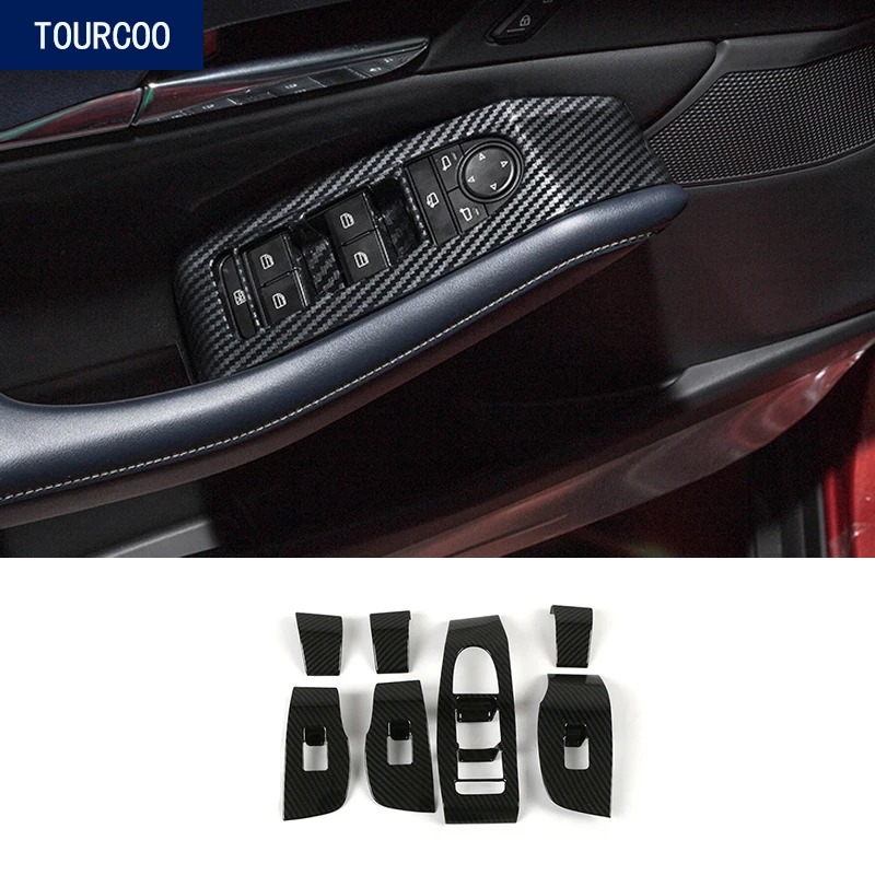 

For Mazda CX-30 CX30 2020 2021 Window Lift Switch Panel Stickers Car Styling Decorative ABS Frame Cover Car Accessories