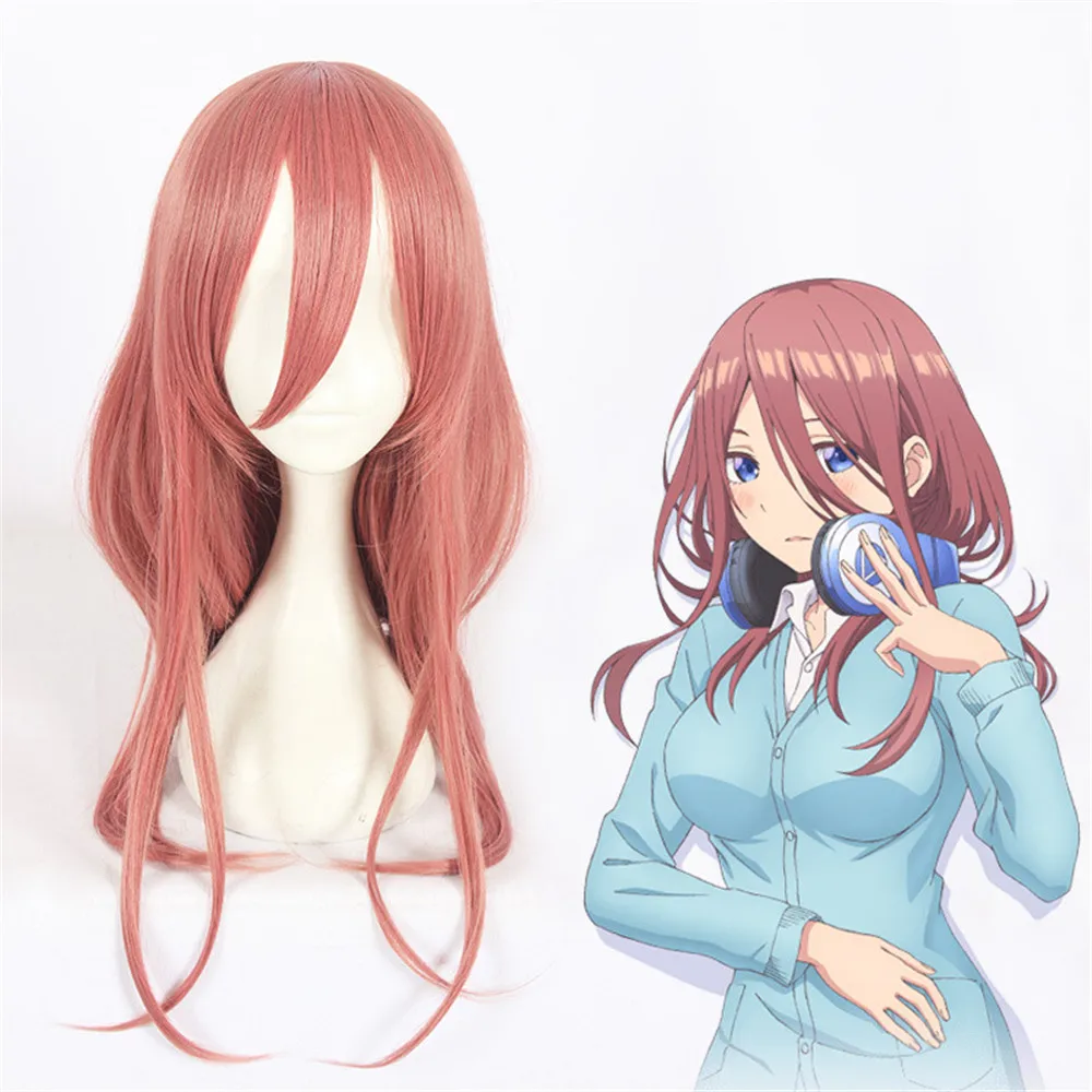 Anihut Nakano Miku косплей парик аниме Gotoubun No Hanayome quintestintestuplets женские розовый Miku| |