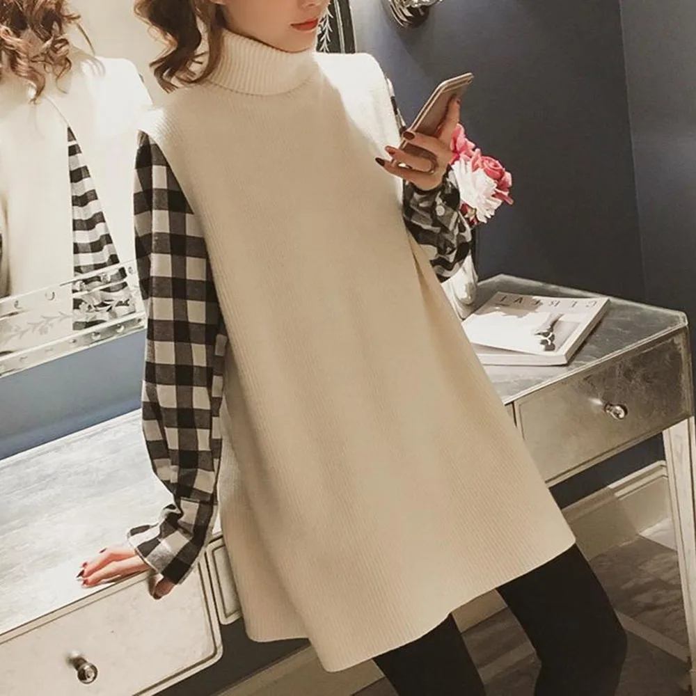 Элегантный комплект из двух предметов Женский однотонный вязаный свитер с