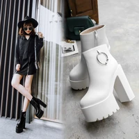 spring and autumn new high heels hate sky high rough nightclub stage female singer ds performance dj womens boots 15cm