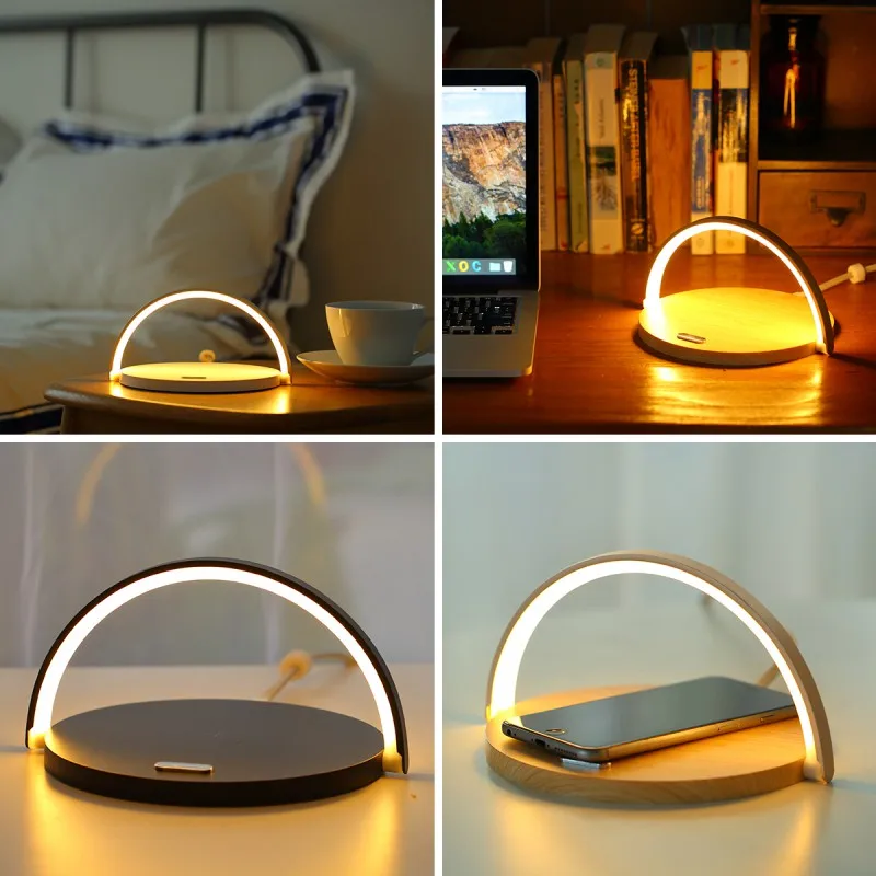 

Fast Wireless Charger With LED Desk Lamp, 10W/7.5W/5W Qi-Enabled Wireless Charging Station
