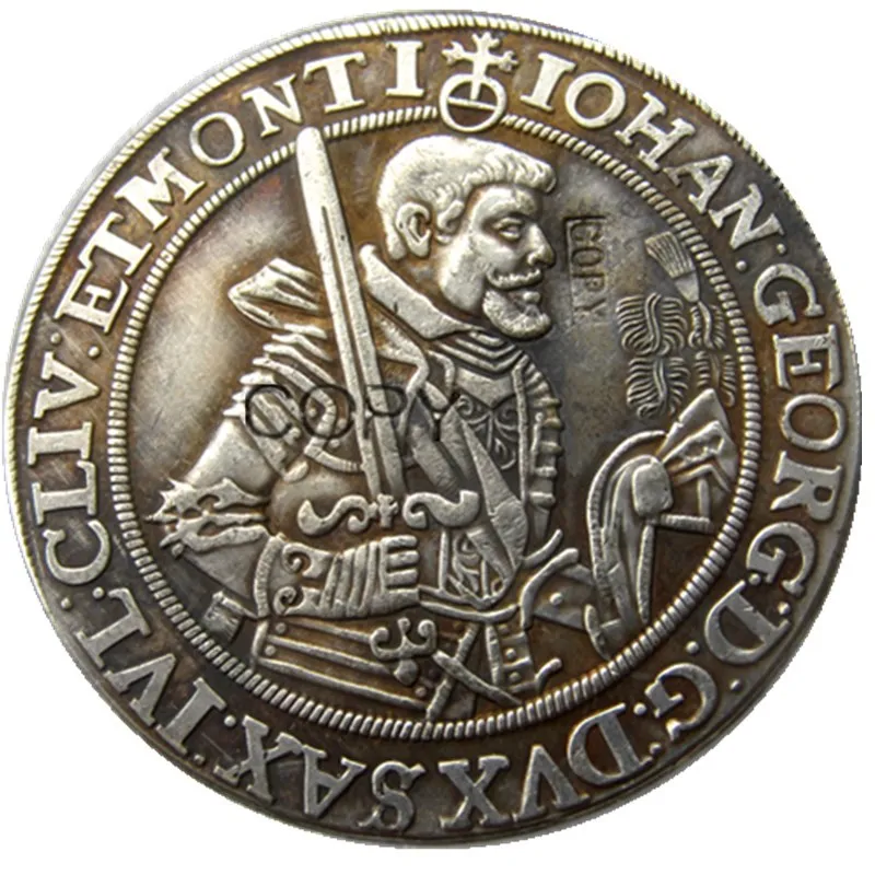 Необыкновенный аукцион, начинающийся 1$ Германия SACHSEN Георг I THALER 1624 серебро EF посеребренные копии монет