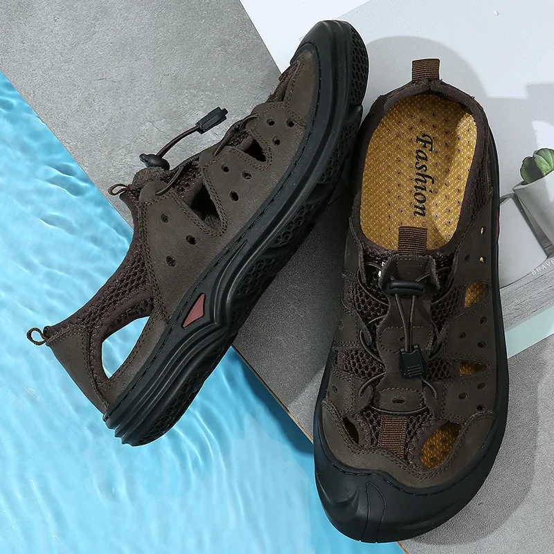 

Sports Sandals Men Mens Sandals Thick Sole Walking Men Outdoor Summer Rubber Sandal Lether Sandalia Masculina De Praia