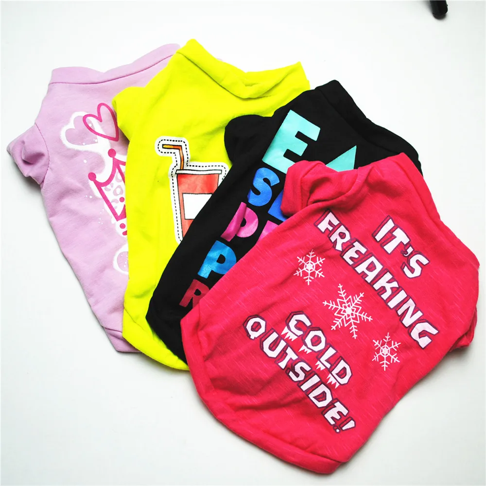 

5 Style Small Medium Pet Clothing for Cat Summer Puppy Clothes Cute Yorkshire Terrier Clothes Summer Small Dog Costume T Shirt