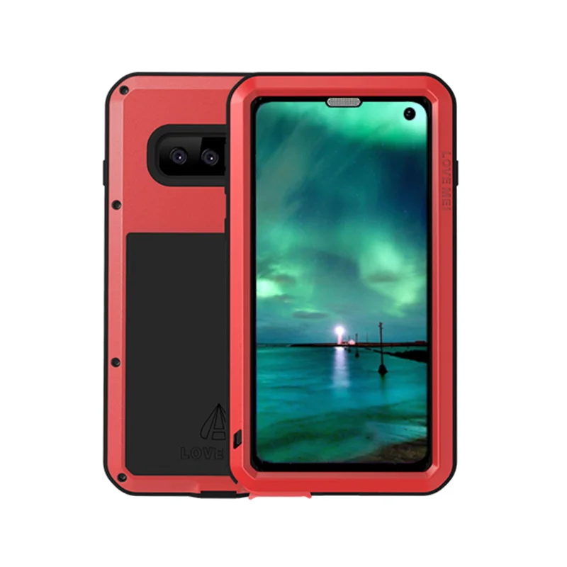 360 чехол для samsung Galaxy S10 Plus S10E ударопрочный полный корпус из стекла гибридный защитный чехол для samsung S10Plus металлический чехол S 10E - Цвет: Red