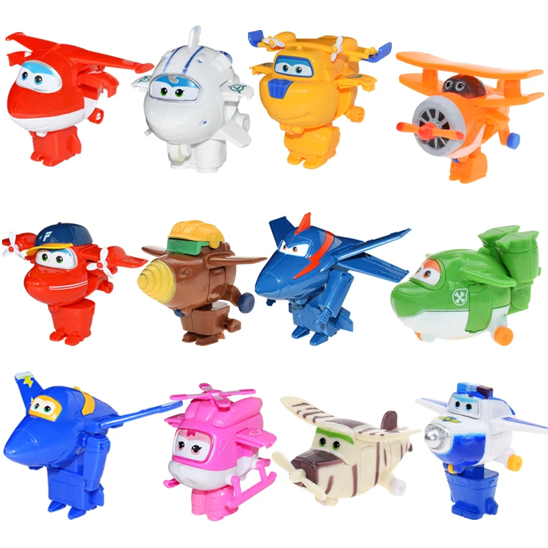8 шт./компл. мини Супер Крылья сменный самолет робот фигурки игрушки для детей