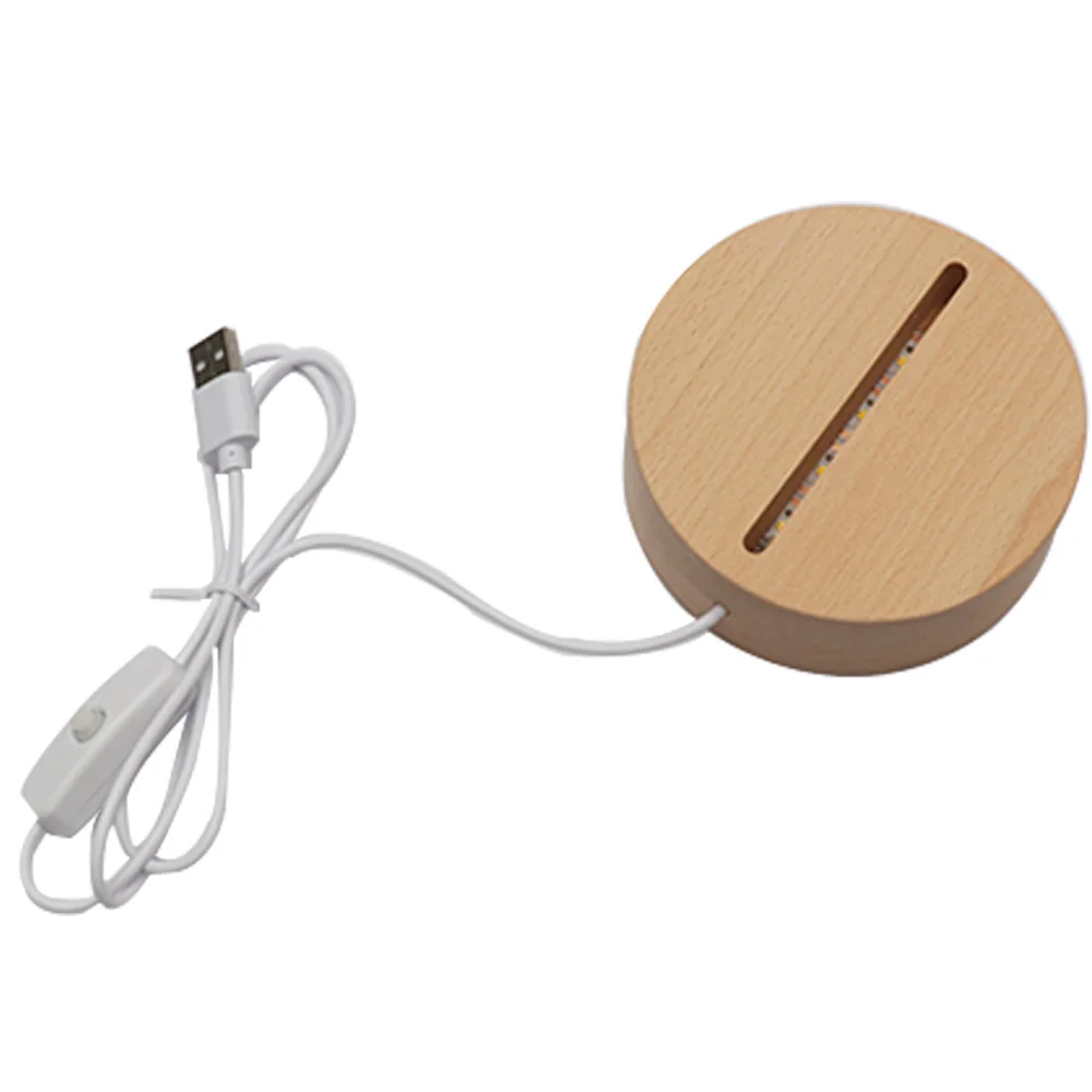 Деревянная 3D подставка светодиодный лампы светодиодная настольная для ночного