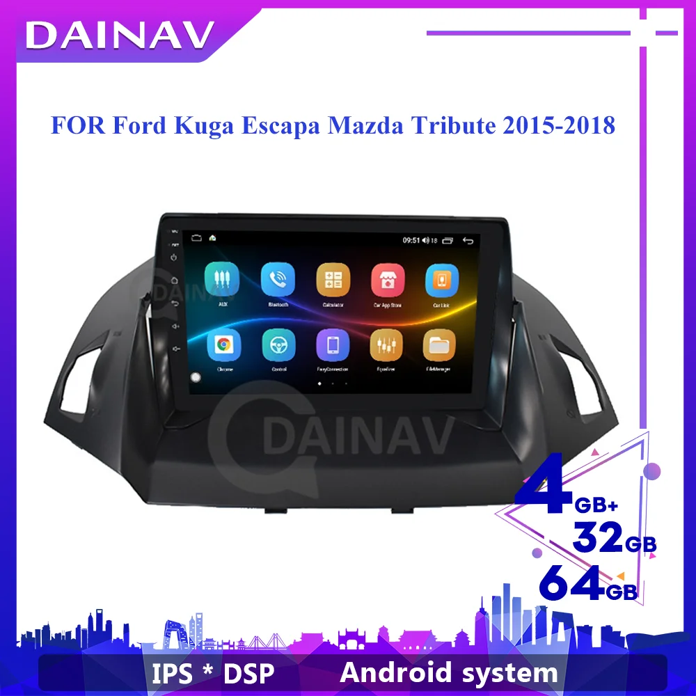 

Автомагнитола 2 Din DSP IPS Android для Ford Kuga Escape Mazda Tribute 2012-2019, мультимедийный видеоплеер с GPS-навигацией