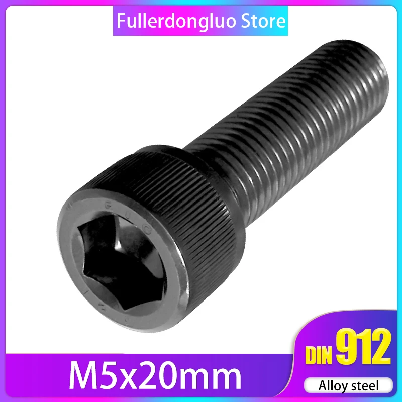 M5x20 винт 50 шт. шестигранный привод класса 12 9 стиральная машина с черным оксидом