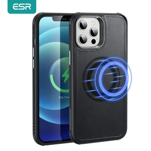 esr leather case for iphone 12 pro max for magsafe certified magnetic charging case vegan metro vegan leather case for iphone 12 free global shipping