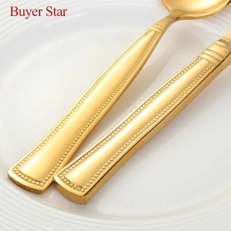 Набор столовых приборов из нержавеющей стали с золотым покрытием 5 шт./компл. | Дом