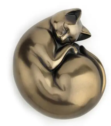 Медная скульптура из холодной литой меди Вероника абстрактная кошка подарок на