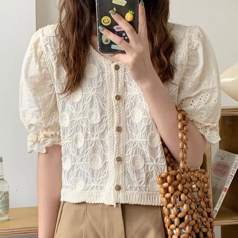 

Прикольный женский кардиган с цветочным кружевом и V-образным вырезом