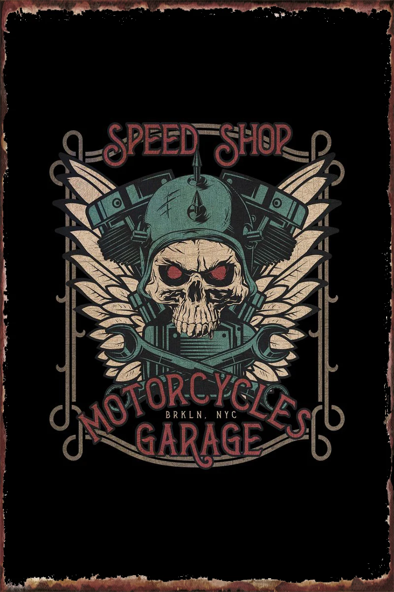 

Настенный декор для комнаты Speed Shop, жестяная винтажная металлическая вывеска в стиле ретро, для творчества, кафе, паба, дома, клуба, мужской п...