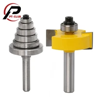 12 14 8mm shank rabbet router bit with 6 bearings set 18 14 516 38 716 12 bearings for woodworking tools