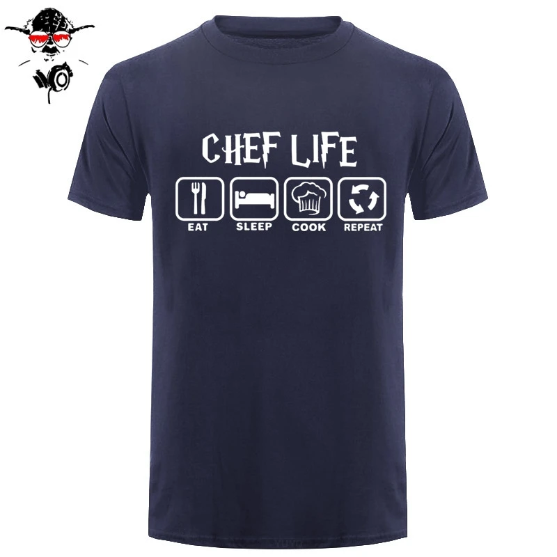 Прикольные крутые футболки Eat Sleep Cook мужская летняя стильная футболка с коротким