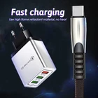 Дорожное зарядное устройство Type-c, кабель для зарядки и синхронизации данных для Huawei P20 P30 Pro Mate 20 30 Lite Honor 20 9x Samsung QC 3,0, быстрое зарядное устройство