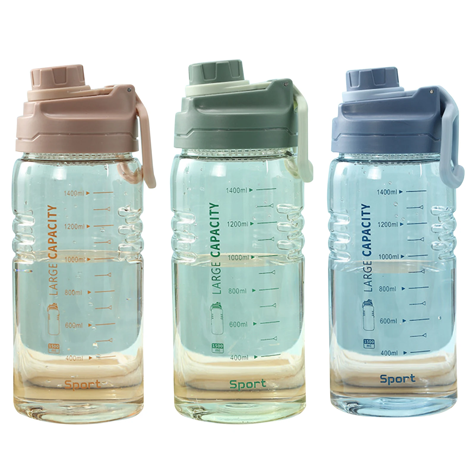 

Новая уличная портативная Спортивная бутылка для воды с крышкой для фильтра, точная шкала, портативная пластиковая герметичная чашка с руч...