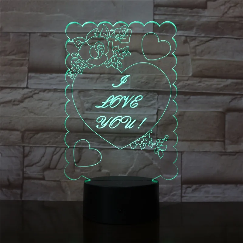 3D визуальная лампа Иллюзия красочная Светодиодная настольная сенсорсветильник